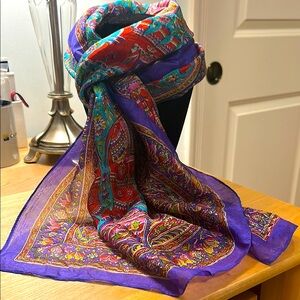 Gorgeous Colorful Silk Scarf